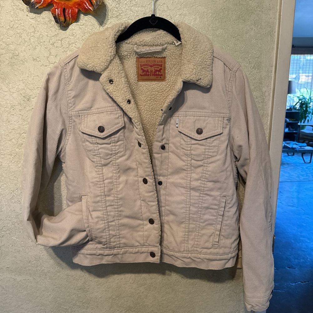 Levi's Women's Beige Sherpa Jean Jacket